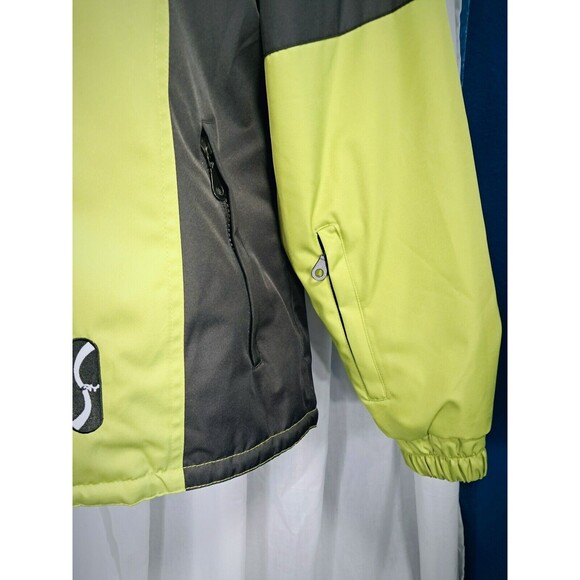 Ski Jacket Size 10  Women's Snowboard  Green and Blue Insulated Hooded - Picture 7 of 13